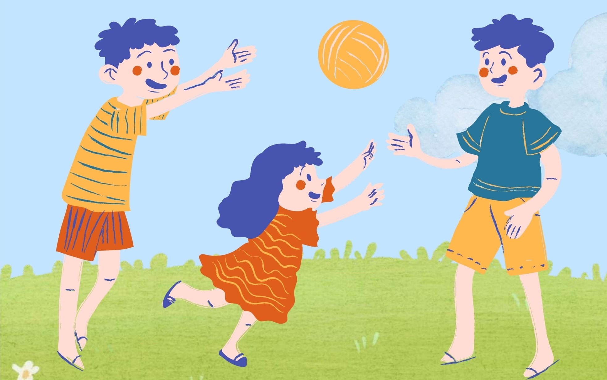 Happy children playing